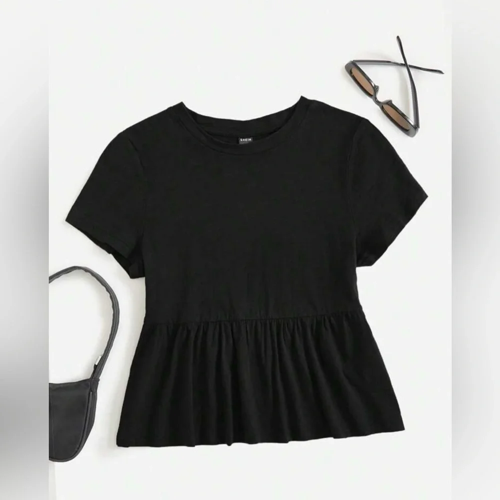 Black Peplum Top